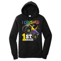 I Crushed 1st Grade Monster Truck Graduation Cap Women's Pullover Hoodie