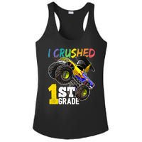 I Crushed 1st Grade Monster Truck Graduation Cap Ladies PosiCharge Competitor Racerback Tank