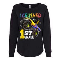 I Crushed 1st Grade Monster Truck Graduation Cap Womens California Wash Sweatshirt