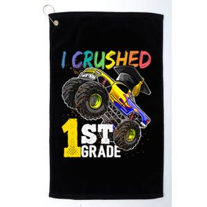 I Crushed 1st Grade Monster Truck Graduation Cap Platinum Collection Golf Towel