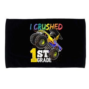 I Crushed 1st Grade Monster Truck Graduation Cap Microfiber Hand Towel