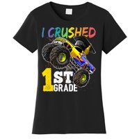 I Crushed 1st Grade Monster Truck Graduation Cap Women's T-Shirt