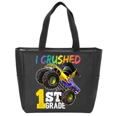 I Crushed 1st Grade Monster Truck Graduation Cap Zip Tote Bag