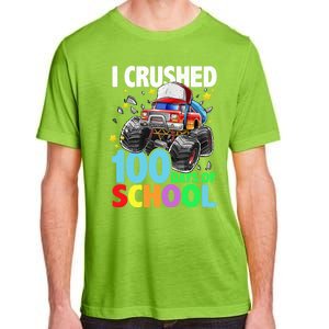 I Crushed 100 Days Of School Monster Truck Smarter Gift Adult ChromaSoft Performance T-Shirt