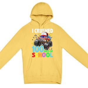 I Crushed 100 Days Of School Monster Truck Smarter Gift Premium Pullover Hoodie