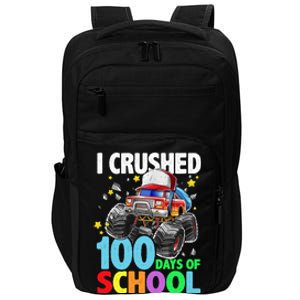 I Crushed 100 Days Of School Monster Truck Smarter Gift Impact Tech Backpack