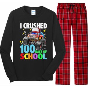 I Crushed 100 Days Of School Monster Truck Smarter Gift Long Sleeve Pajama Set