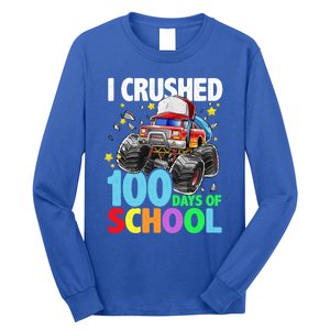 I Crushed 100 Days Of School Monster Truck Smarter Gift Long Sleeve Shirt