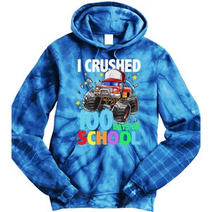 I Crushed 100 Days Of School Monster Truck Smarter Gift Tie Dye Hoodie