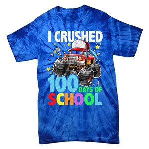 I Crushed 100 Days Of School Monster Truck Smarter Gift Tie-Dye T-Shirt