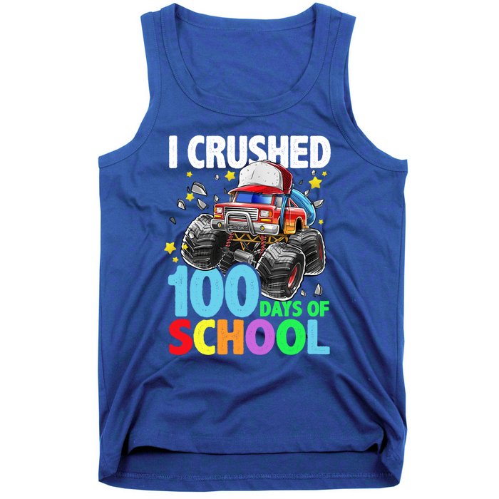 I Crushed 100 Days Of School Monster Truck Smarter Gift Tank Top