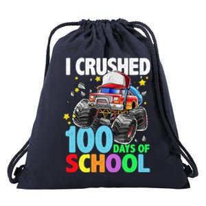 I Crushed 100 Days Of School Monster Truck Smarter Gift Drawstring Bag