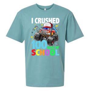 I Crushed 100 Days Of School Monster Truck Smarter Gift Sueded Cloud Jersey T-Shirt