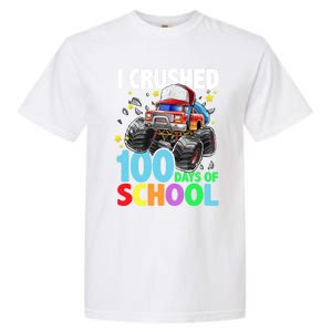 I Crushed 100 Days Of School Monster Truck Smarter Gift Garment-Dyed Heavyweight T-Shirt