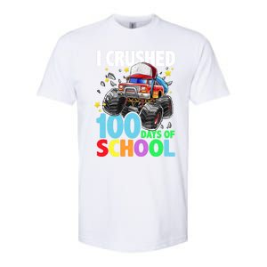 I Crushed 100 Days Of School Monster Truck Smarter Gift Softstyle CVC T-Shirt