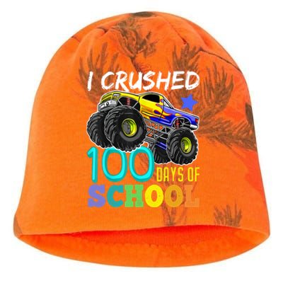 I Crushed 100 Days Of School Monster Truck 100th Day Gift Kati - Camo Knit Beanie