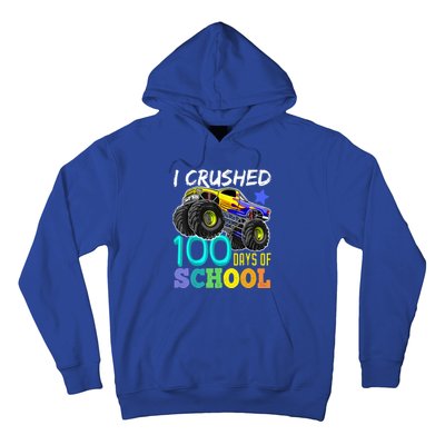 I Crushed 100 Days Of School Monster Truck 100th Day Gift Hoodie