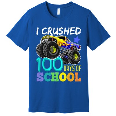 I Crushed 100 Days Of School Monster Truck 100th Day Gift Premium T-Shirt