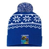 I Crushed 100 Days Of School Monster Truck 100th Day Gift USA-Made Snowflake Beanie