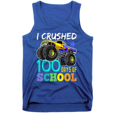 I Crushed 100 Days Of School Monster Truck 100th Day Gift Tank Top