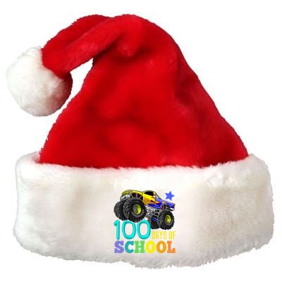 I Crushed 100 Days Of School Monster Truck 100th Day Gift Premium Christmas Santa Hat