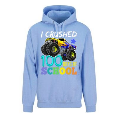 I Crushed 100 Days Of School Monster Truck 100th Day Gift Unisex Surf Hoodie