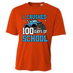 I Crushed 100 Days Of School Monster Truck Gift Cooling Performance Crew T-Shirt