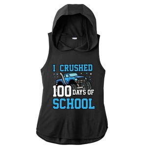 I Crushed 100 Days Of School Monster Truck Gift Ladies PosiCharge Tri-Blend Wicking Draft Hoodie Tank