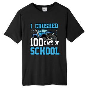 I Crushed 100 Days Of School Monster Truck Gift Tall Fusion ChromaSoft Performance T-Shirt