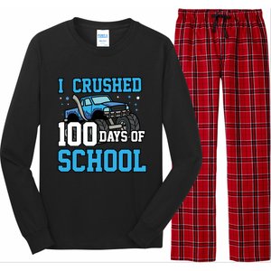 I Crushed 100 Days Of School Monster Truck Gift Long Sleeve Pajama Set