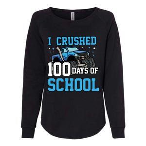 I Crushed 100 Days Of School Monster Truck Gift Womens California Wash Sweatshirt