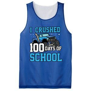 I Crushed 100 Days Of School Monster Truck Gift Mesh Reversible Basketball Jersey Tank