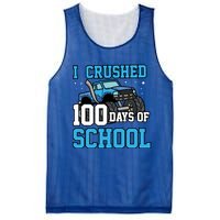 I Crushed 100 Days Of School Monster Truck Gift Mesh Reversible Basketball Jersey Tank