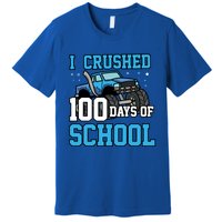 I Crushed 100 Days Of School Monster Truck Gift Premium T-Shirt