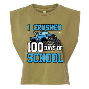 I Crushed 100 Days Of School Monster Truck Gift Garment-Dyed Women's Muscle Tee