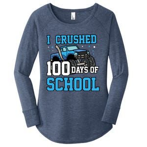 I Crushed 100 Days Of School Monster Truck Gift Women's Perfect Tri Tunic Long Sleeve Shirt