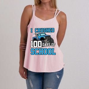 I Crushed 100 Days Of School Monster Truck Gift Women's Strappy Tank