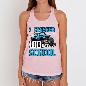 I Crushed 100 Days Of School Monster Truck Gift Women's Knotted Racerback Tank