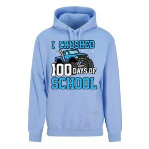 I Crushed 100 Days Of School Monster Truck Gift Unisex Surf Hoodie