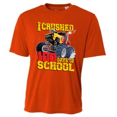 I Crushed 100 Days Of School Monster Truck Video Game Gift Cooling Performance Crew T-Shirt