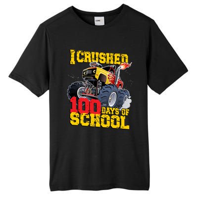 I Crushed 100 Days Of School Monster Truck Video Game Gift Tall Fusion ChromaSoft Performance T-Shirt