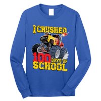 I Crushed 100 Days Of School Monster Truck Video Game Gift Long Sleeve Shirt