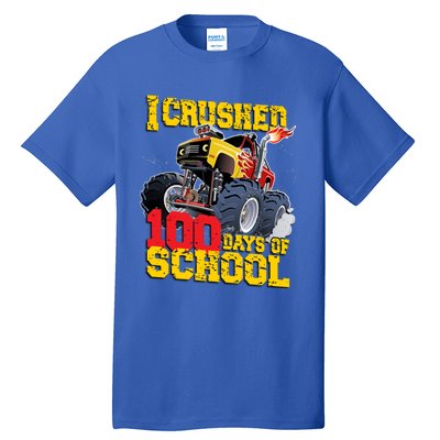 I Crushed 100 Days Of School Monster Truck Video Game Gift Tall T-Shirt