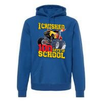 I Crushed 100 Days Of School Monster Truck Video Game Gift Premium Hoodie