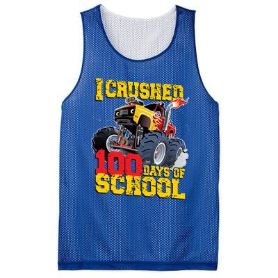 I Crushed 100 Days Of School Monster Truck Video Game Gift Mesh Reversible Basketball Jersey Tank