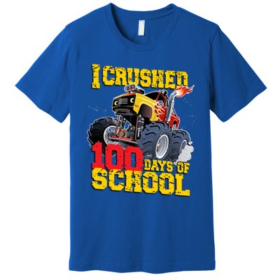 I Crushed 100 Days Of School Monster Truck Video Game Gift Premium T-Shirt