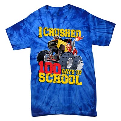 I Crushed 100 Days Of School Monster Truck Video Game Gift Tie-Dye T-Shirt