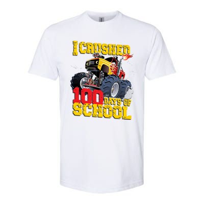 I Crushed 100 Days Of School Monster Truck Video Game Gift Softstyle CVC T-Shirt