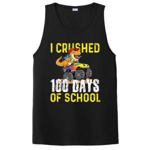 I Crushed 100 Days Of School Monster Truck T Rex Dinosaur Cool Gift PosiCharge Competitor Tank