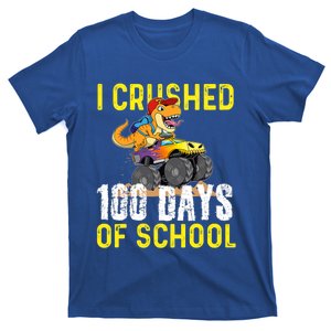 I Crushed 100 Days Of School Monster Truck T Rex Dinosaur Cool Gift T-Shirt